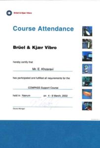 گواهینامه های خدمات پردیس صنعت - B & K Vibro